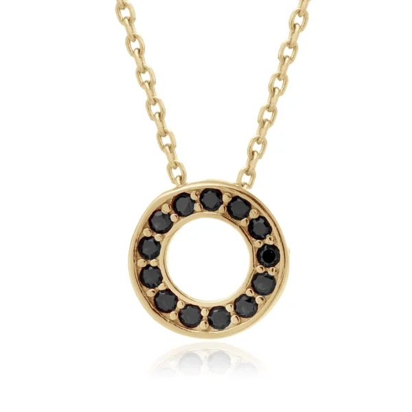 Naszyjnik z okrągłą zawieszką z czarnymi cyrkoniami Lukier jewellery Naszyjnik z okrągłą zawieszką z czarnymi cyrkoniami Lukier jewellery idealny na prezent