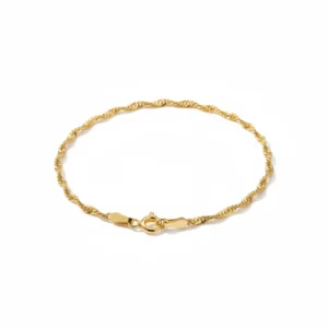 bransoletka damska z łańcuszka o splocie singapur 19 cm srebro 925 pozłacane lukier jewellery