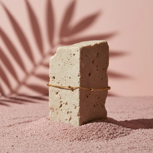 bransoletka z kuleczkami w aranzacji lukier bransoletka z kuleczkami na łańcuszku, srebro 925 pozłacane