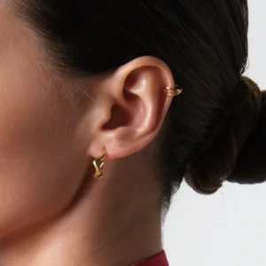 zbliżenie na ucho kolczyk fala i nausznica