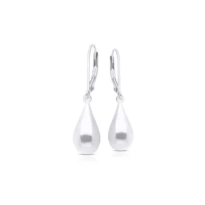 kolczyki krople srebrne wiszące na biglu na białym tle