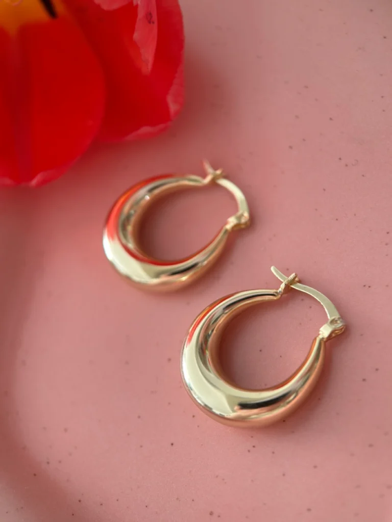 Kolczyki koła łezki wiszące stylizacja