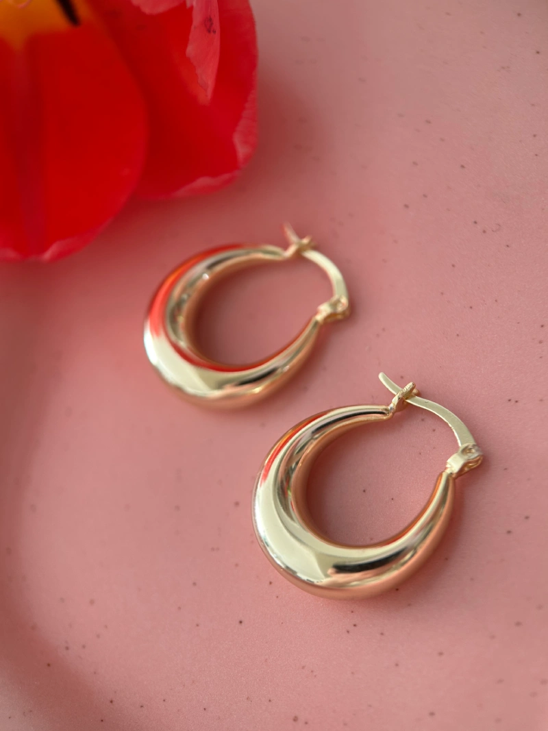 Kolczyki koła łezki wiszące stylizacja