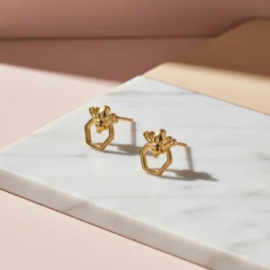 kolczyki pszczółki pszczoły na sztyft drobne eleganckie