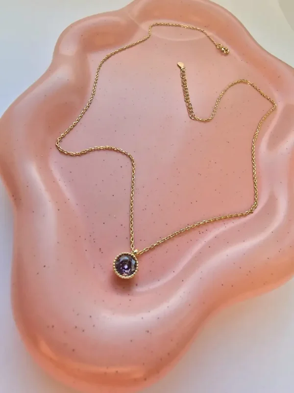 naszyjnik ametyst na podkladzie naszyjnik z ametystem na podkładzie