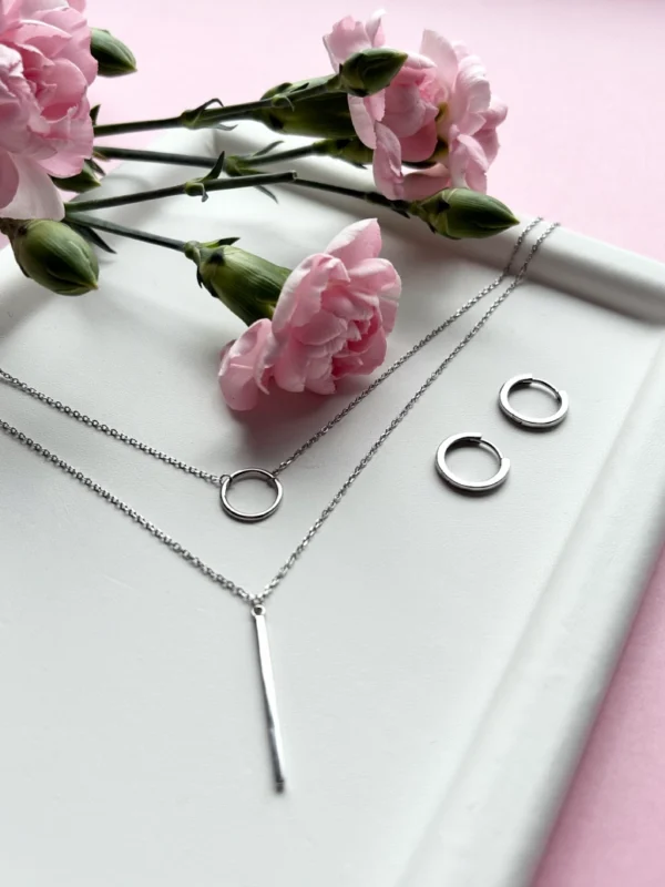 naszyjnik podwójny srebrny Srebrny naszyjnik podwójny Lukier jewellery