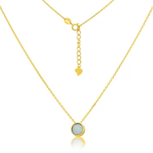 Naszyjnik z opalem 42cm. Pozłacany