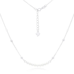 naszyjnik srebrny z kuleczkami i perłami