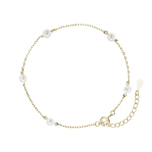 Bransoletka z perłami pozłacana srebro 925 – elegancka biżuteria damska Lukier Jewellery