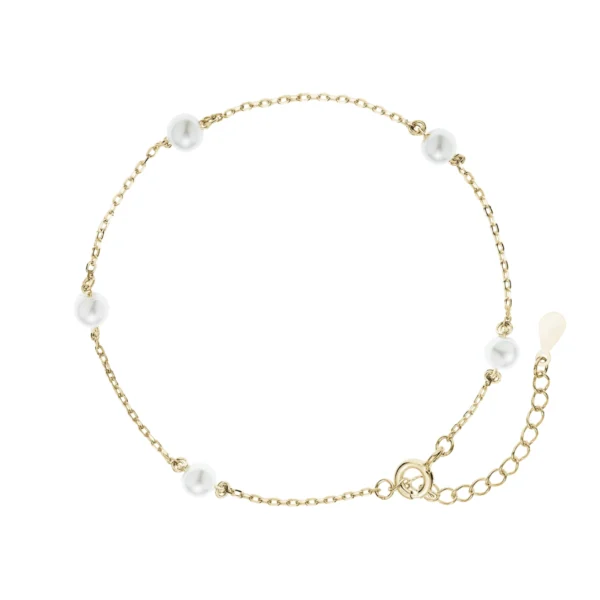 Bransoletka z perłami pozłacana srebro 925 – elegancka biżuteria damska Lukier Jewellery