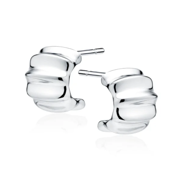 Kolczyki falujące srebrne 925 – elegancka i nowoczesna biżuteria damska Lukier Jewellery