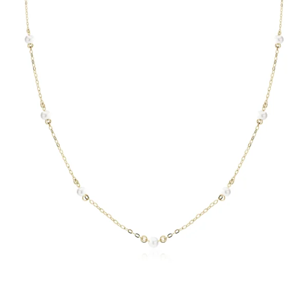 Naszyjnik choker z perłami pozłacany srebro 925 Lukier jewellery. Modna i kobieca biżuteria