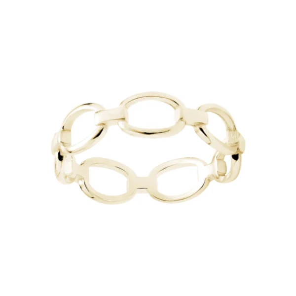 Pierścionek ogniwa pozłacany _ Srebro 925 Lukier jewellery. Modny i elegancki pierścionek na prezent