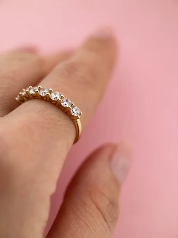 Pierścionek z cyrkniami srebro 925 Lukier jewellery elegancki pierścionek z cyrkoniami srebro pozłacane, pięknie błyszczy, efektowny, modna biżuteria