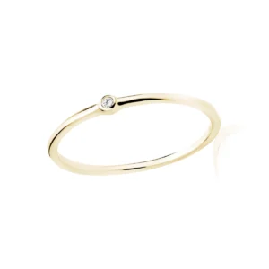 Pierścionek z cyrkonią minimalistyczny pozłacany Srebro 925 Lukier Jewellery subtelny i elegancki na prezent i na codzień