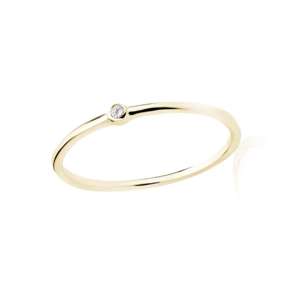 Pierścionek z cyrkonią minimalistyczny pozłacany Srebro 925 Lukier Jewellery subtelny i elegancki na prezent i na codzień