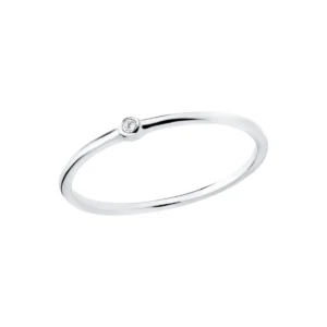 Pierścionek z cyrkonią srebro 925 minimalistyczny Lukier jewellery. Delikatny i stylowy na każdą okazję