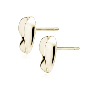 Eleganckie Pozłacane kolczyki o nieregularnym kształcie srebro 925 lukier jewellery z boku. minimalizm i elegancja dla każdej kobiety