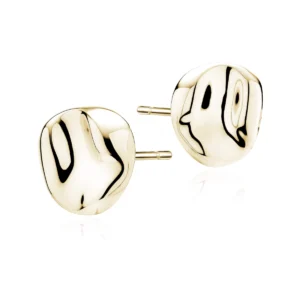 Pozłacane kolczyki o organicznym kształcie srebro 925 lukier jewellery. Modne i finezyjne idealne na prezent