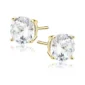 Pozłacane kolczyki sztyfty z cyrkonią dużą 8 mm Srebro 925, Lukier Jewellery.