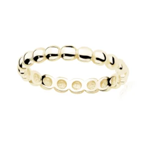 Pozłacany Pierścionek Bubble Ring Srebro 925 | Lukier jewellery. Kuleczkowy, stacking, minimalizm