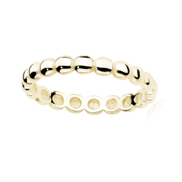 Pozłacany Pierścionek Bubble Ring Srebro 925 | Lukier jewellery. Kuleczkowy, stacking, minimalizm