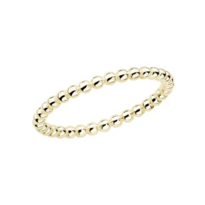 Pozłacany Pierścionek z Kuleczkami Obrączka Srebro 925 Lukier jewellery, delikatny minimalistyczny stylowy, biżuteria na prezent