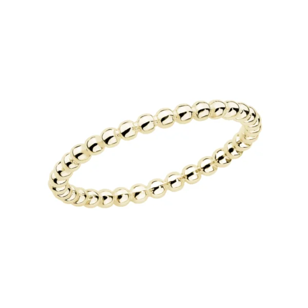 Pozłacany Pierścionek z Kuleczkami Obrączka Srebro 925 Lukier jewellery, delikatny minimalistyczny stylowy, biżuteria na prezent