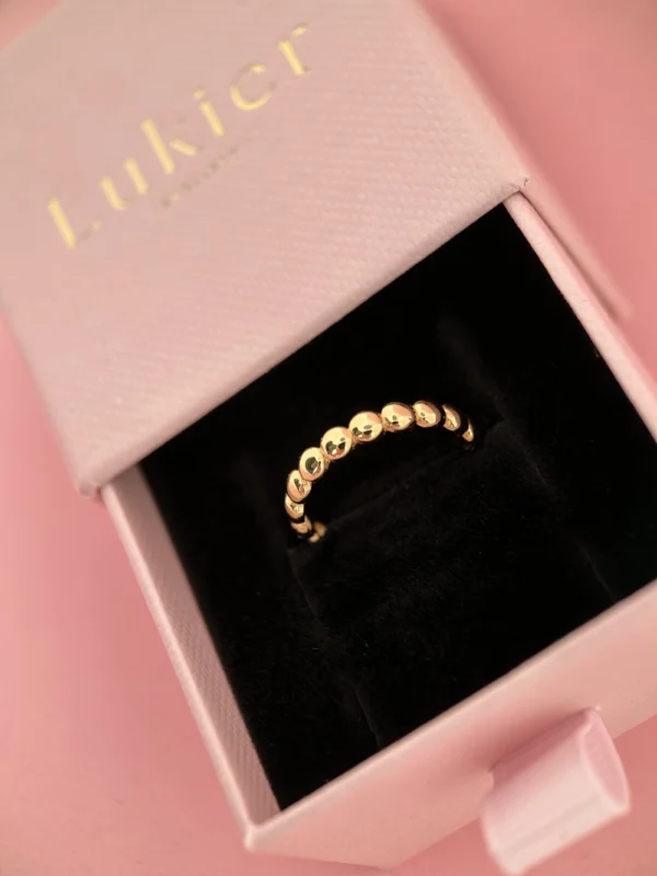 Pozłacany pierścionek Bubble Ring srebro 925 _ Lukier jewellery w pudełku Pozłacany pierścionek Bubble Ring srebro 925 _ Lukier jewellery w pudełku idealny na prezent, modny i elegancki, modowa biżuteria Lukier jewellery