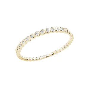 Pozłacany pierścionek z cyrkoniami w kuleczkach Srebro 925 Lukier jewellery. elegancka biżuteria dla modnych kobiet