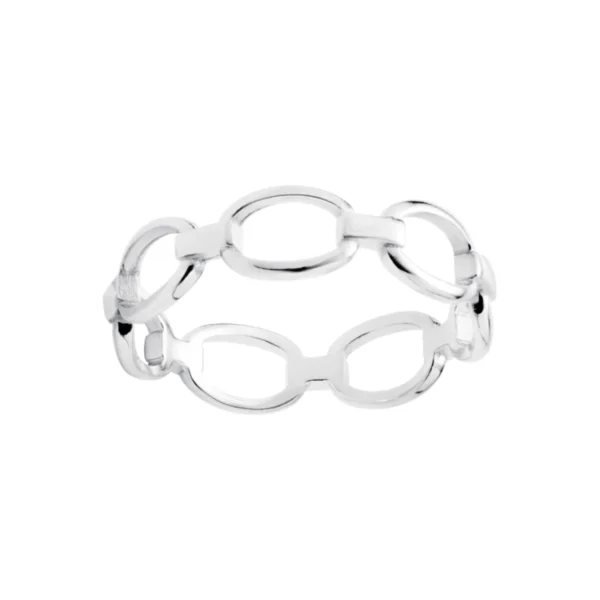 Srebrny pierścionek z łańcucha Lukier jewellery, Srebro 925 rodowane, modny i elegancki, idealny na prezent