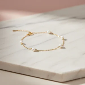 bransoletka z perłami regulowana srebro 925 pozłacane lukier jewellery, modna i stylowa