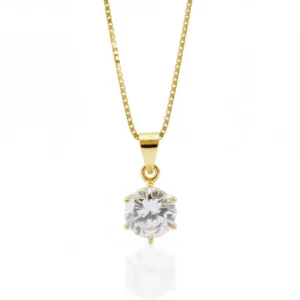 naszyjnik z cyrkonią 8mm z nałcuszku kostka wenecka lukier jewellery