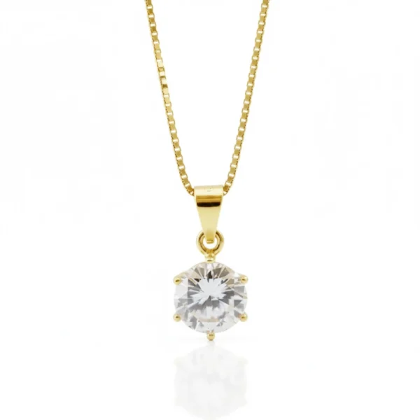 naszyjnik z cyrkonią 8mm z nałcuszku kostka wenecka lukier jewellery