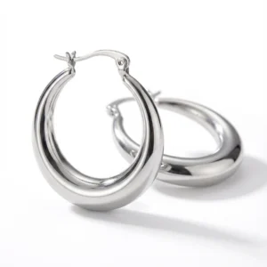 srebrne kolczyki koła masywne 2,5 cm szerokość 0,5 cm marka Lukier Jewellery