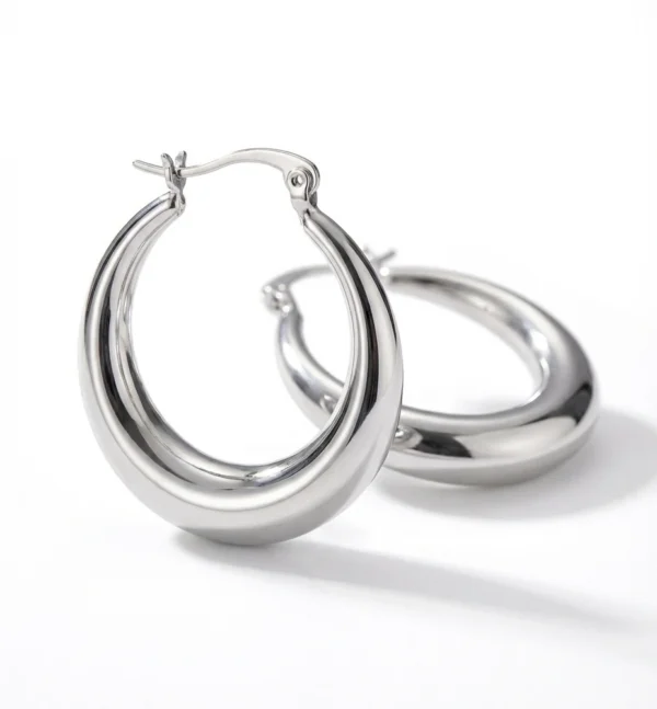 srebrne kolczyki koła masywne 2,5 cm szerokość 0,5 cm marka Lukier Jewellery