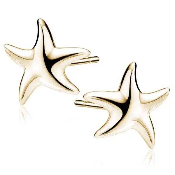Pozłacane kolczyki Rozgwiazdy ze srebra próby 925 marki Lukier Jewellery