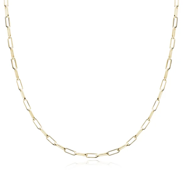 Pozłacany Łańcuszek Rolo ze Srebra 925 – Ozdobne Ogniwa 55 cm Pozłacany łańcuszek Rolo ze srebra próby 925 o długości 55 cm z ozdobnymi ogniwami Lukier jewellery