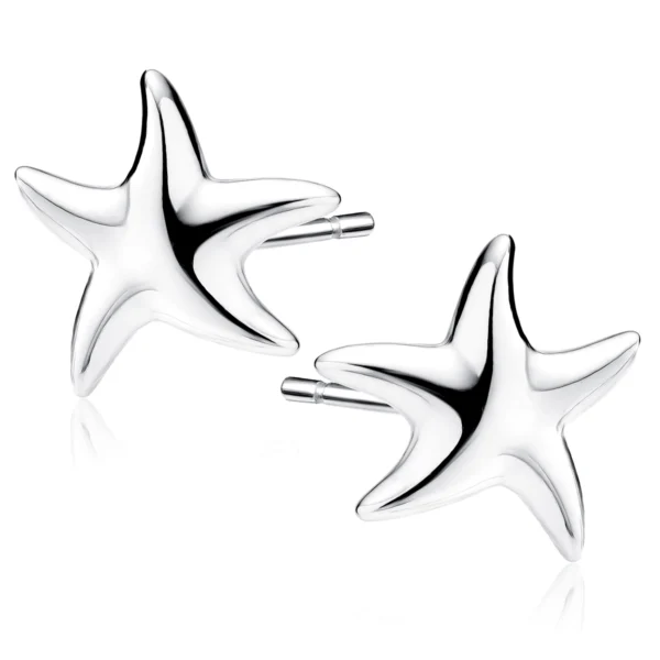 Srebrne kolczyki Rozgwiazdy ze srebra próby 925 marki Lukier Jewellery
