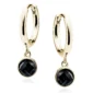 Kolczyki koła z czarną cyrkonią – srebro 925 pozłacane Lukier jewellery